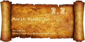 Marik Mihály névjegykártya