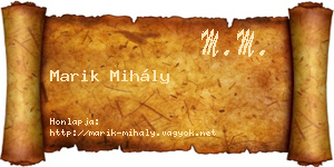 Marik Mihály névjegykártya