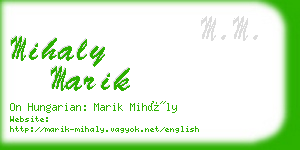 mihaly marik business card